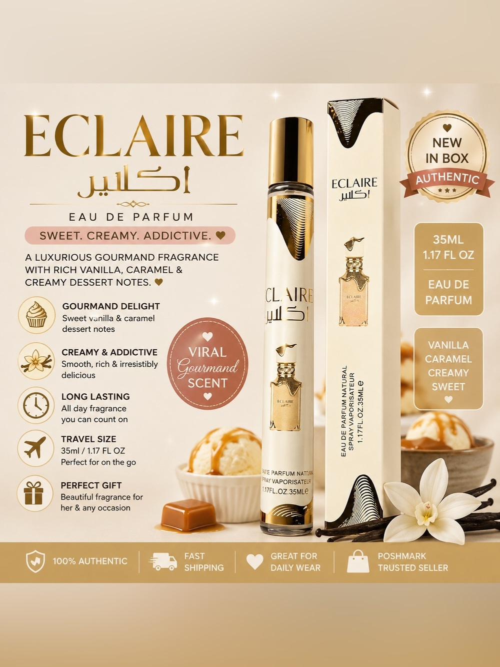 ECLAIR Women's EDP 35 ml travel spray - sweet gourmand perfumes